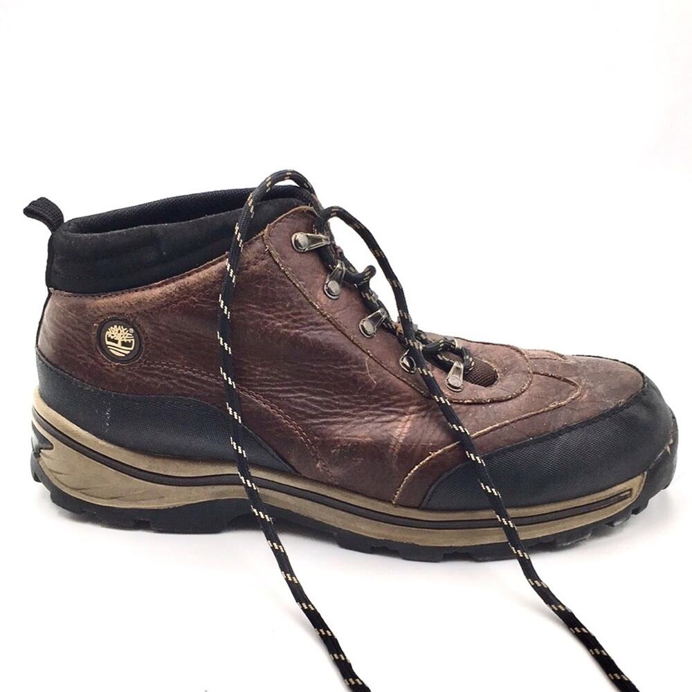 Timberland boys size 7 hiking shoes brown leather